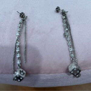 Juicy Couture Silver Dice Drop Earrings